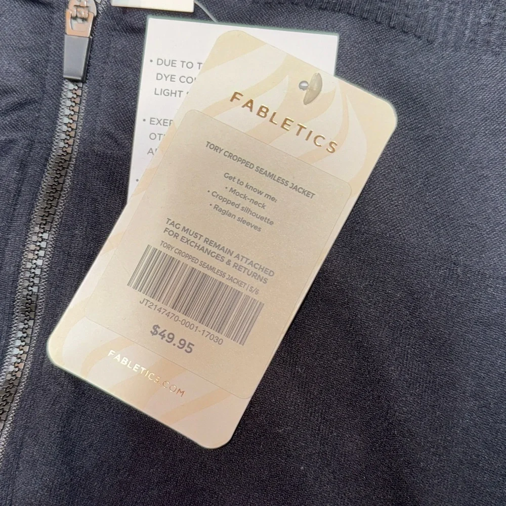 Fabletics Black Cropped Seamless Jacket - Picture 9 of 11